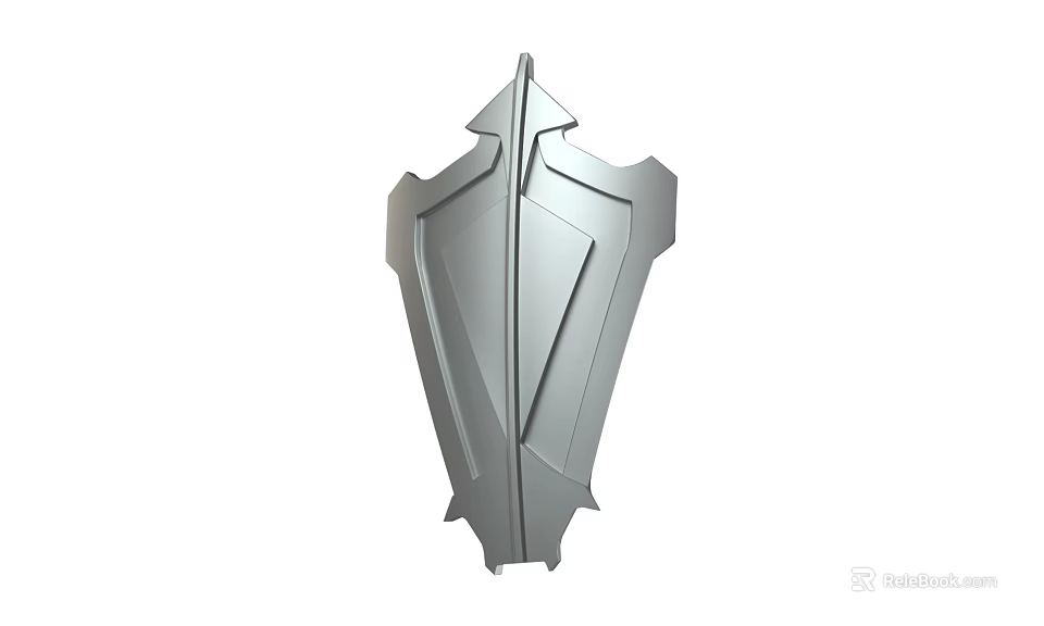 3D Rendered Modern Metallic Shield With Geometric Patterns And Protective Design 3d model 