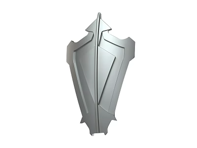 3D Rendered Modern Metallic Shield With Geometric Patterns And Protective Design 3d model