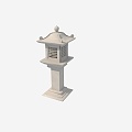 Ancient building lamps and lanterns 3d model