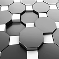 Creative Black And White Hexagon Pattern Background Wall Decorative Design Ideas 3d model