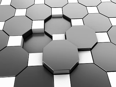 Creative Black And White Hexagon Pattern Background Wall Decorative Design Ideas 3d model