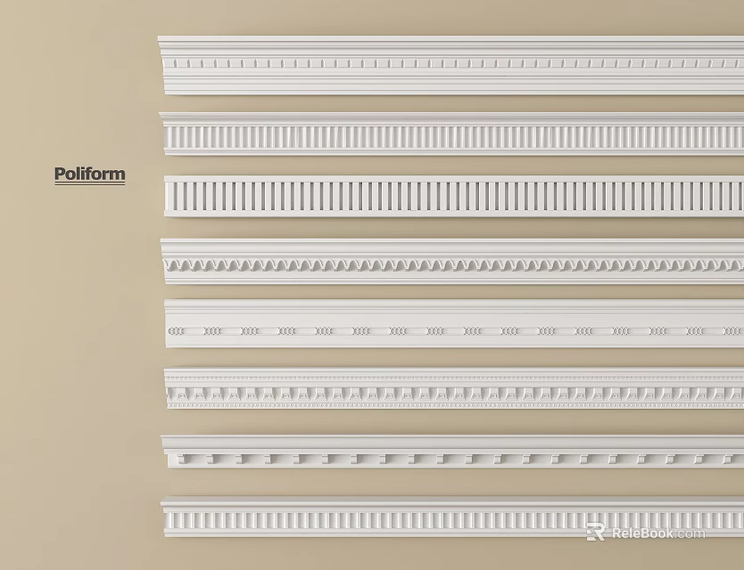 Gypsum Cornice Various Decorative Patterns and Styles for Interior Design 3d model 