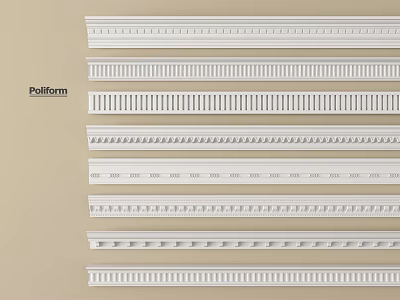 Gypsum Cornice Various Decorative Patterns and Styles for Interior Design 3d model