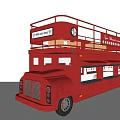 Red Double Decker Bus Body Structure With Roof Railings Open Seats And Royal Sign