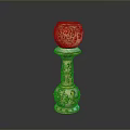 Ornate Decorative Candle Holder With Intricate Floral Patterns And Gold Accents