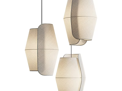 Modern Geometric Fabric Pendant Lights With Minimalist Design For Interior Decoration 3d model