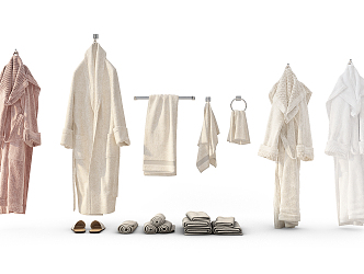 Modern Bathrobe Towel Combo 3d model