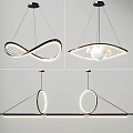 Modern Minimalist Pendant Lights Showcasing Infinity Loop Circular Ring And Spherical Design 3d model