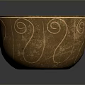 Decorative Copper Bowl With Spiral Patterns And Antique Finish For Home Decor