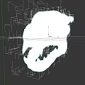 Detailed Reptile Skull 3D Model in White Color Against Black Background
