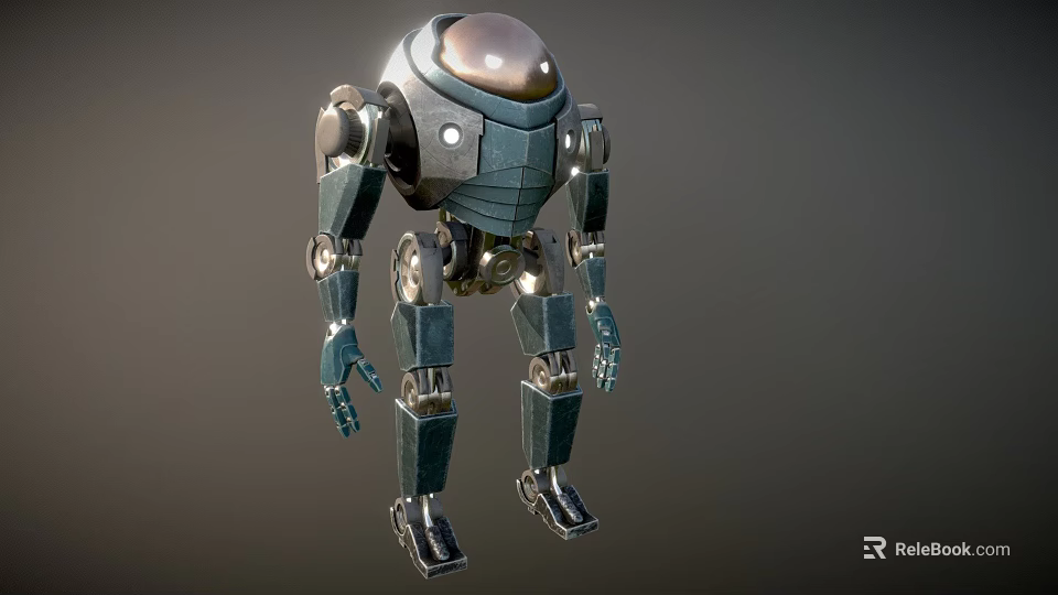 Man Standing Alongside Metallic Robot In Modern Tech Environment Setup 3d model 