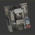 Cartoon Scene Of Campus Model With Various Buildings Trees Roads And Vehicles