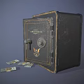 Commercial Security Safe Equipment With Open Door Stored Cash Inside And Outside