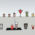 Assorted Colorful Beverages In Different Glasses Including Cocktails And Cold Drinks