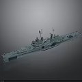 3D Model Of Naval Warship With Detailed Deck Superstructure And Antennas