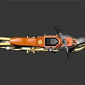 Futuristic Gold And Orange Motorcycle With Aerodynamic Frame And Shiny Wheels
