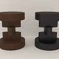 Modern Geometric Side Tables In Brown And Black Stacked Structure Design