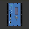 Blue SENTRY PRO Computer Device With Black Base Technical Interface And Indicator Lights 3d model