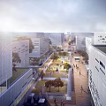 Modern Office Building Zhangjiang Science and Technology Industrial Park Large Block 3d model