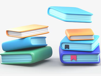 Colorful Electronic Gadgets Like E Readers And Tablets Stacked And Floating 3d model