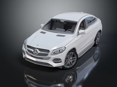 White Mercedes Modern SUV With Sporty Front Design And Alloy Wheels 3d model