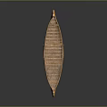 Traditional Wooden Canoe with Decorative Patterns and Paddle Classic Water Transport Design Showcasing Craftsmanship