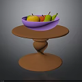 Fresh Colorful Fruits Placed in Pink Bowl on Brown Round Table