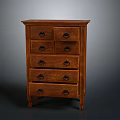 Wooden Chest of Drawers with Multiple Drawers and Metal Handles in Classic Design