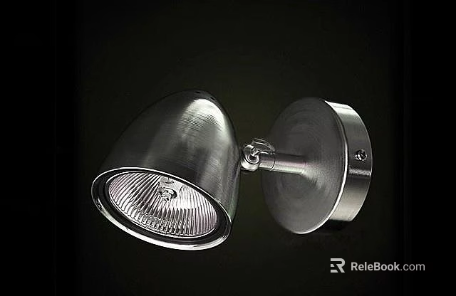 Sleek Modern Adjustable Wall Mounted Spotlight With Metal Finish And Recessed Design 3d model 