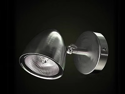 Sleek Modern Adjustable Wall Mounted Spotlight With Metal Finish And Recessed Design 3d model