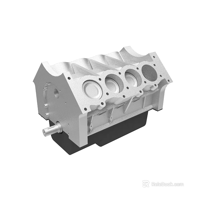 Aluminum Alloy Automotive Engine Block With Precision Cylinder Bores And Structural Design 3d model 