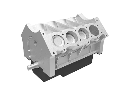 Aluminum Alloy Automotive Engine Block With Precision Cylinder Bores And Structural Design 3d model