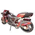 Red And Black Futuristic Sport Motorcycle With Sleek Aerodynamic Body Design
