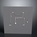 Gray Background Technical Schematic With White Lines And Square Blocks