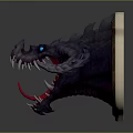 Game Movie Character Purple Dragon Head Featuring Blue Eyes Open Mouth And Sharp Fangs