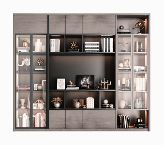 Modern Bookcase Decorative Bookcase 3d model