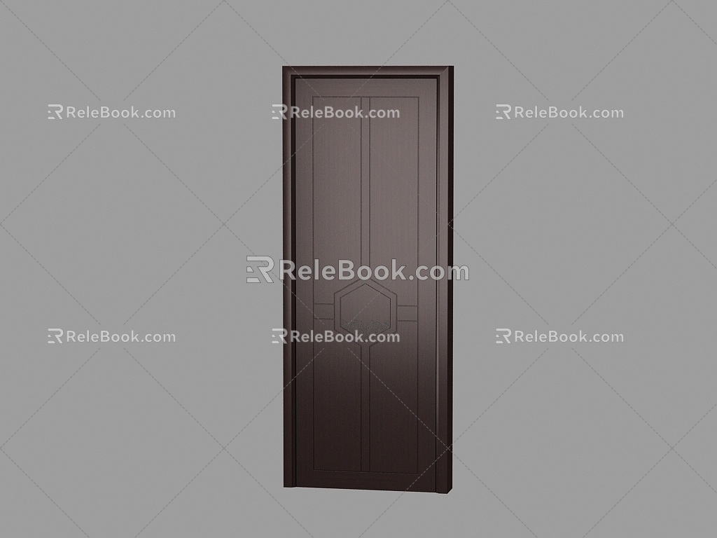 Light Luxury Solid Wooden Door 3d model