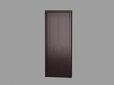 Light Luxury Solid Wooden Door 3d model
