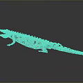 Metal Crocodile Reptile Sculpture With Intricate Hollowed Design And Colorful Details