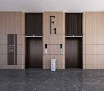 Style Elevator Aisle Corridor Public Area Features Office Building Elevator 3d model