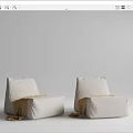 Beige Lazy Sofa with Soft Fabric and Cozy Design for Living Room Decor