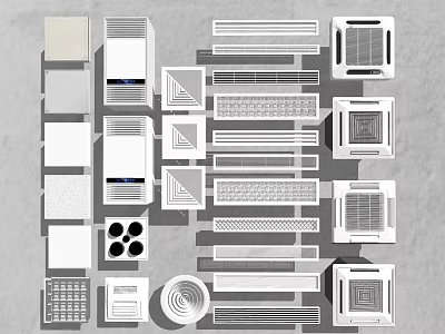 Air Conditioner Vents With Various Designs And Different Shapes For Interior Applications 3d model