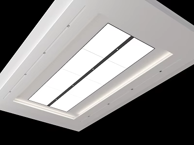 Modern Ceiling Design With Recessed LED Lights And Smooth White Surface 3d model