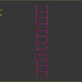 Tall Vertical Wooden Ladder With Simple Design On Gray Background