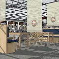 Traditional Japanese Restaurant Interior With Wooden Partitions Dining Tables And Seating Area