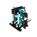 Multi Colored Mechanical Component With Blue Purple Black Parts And Metal Bolts