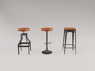 Bar Chair Bar Chair Armless Bar Stool Combination 3d model