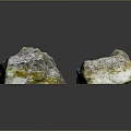 Closeup View of Two Natural Stone Materials with Gray And Yellow Surface Textures