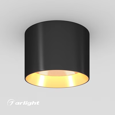 Modern Black Ceiling Downlight Spotlight With Warm Yellow Lighting Fixture 3d model
