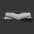 White Tanker Trailer With Ladder And Multiple Wheels On Dark Surface